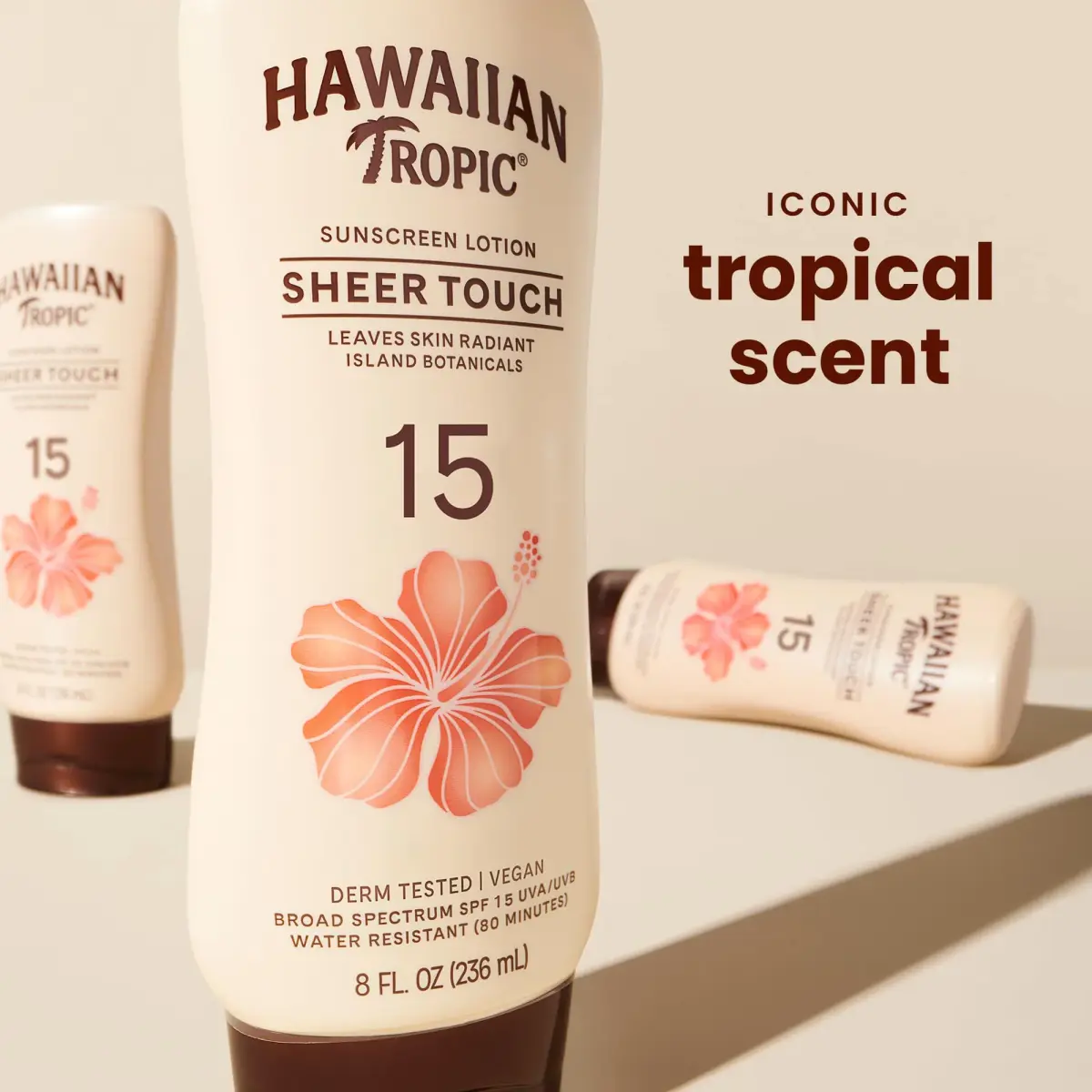 Hawaiian Tropic Sheer Touch SPF 15 Sunscreen Lotion 237ml (8 Fl Oz) | Broad Spectrum UVA/UVB Protection - view 2