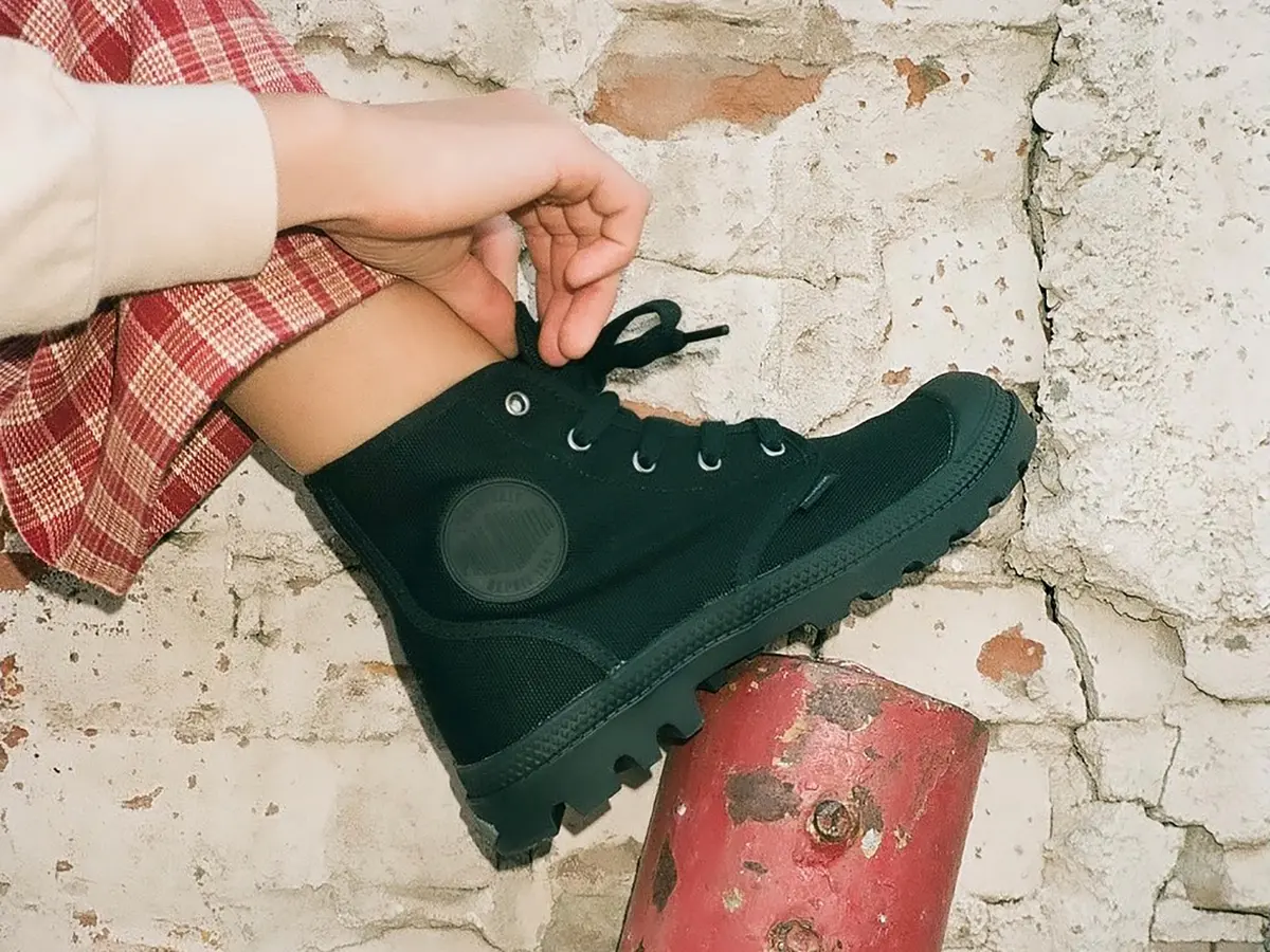 Palladium Pampa Hi Canvas Combat Ankle Boots 8 M | Lightweight, Vegan, City-Ready - view 2