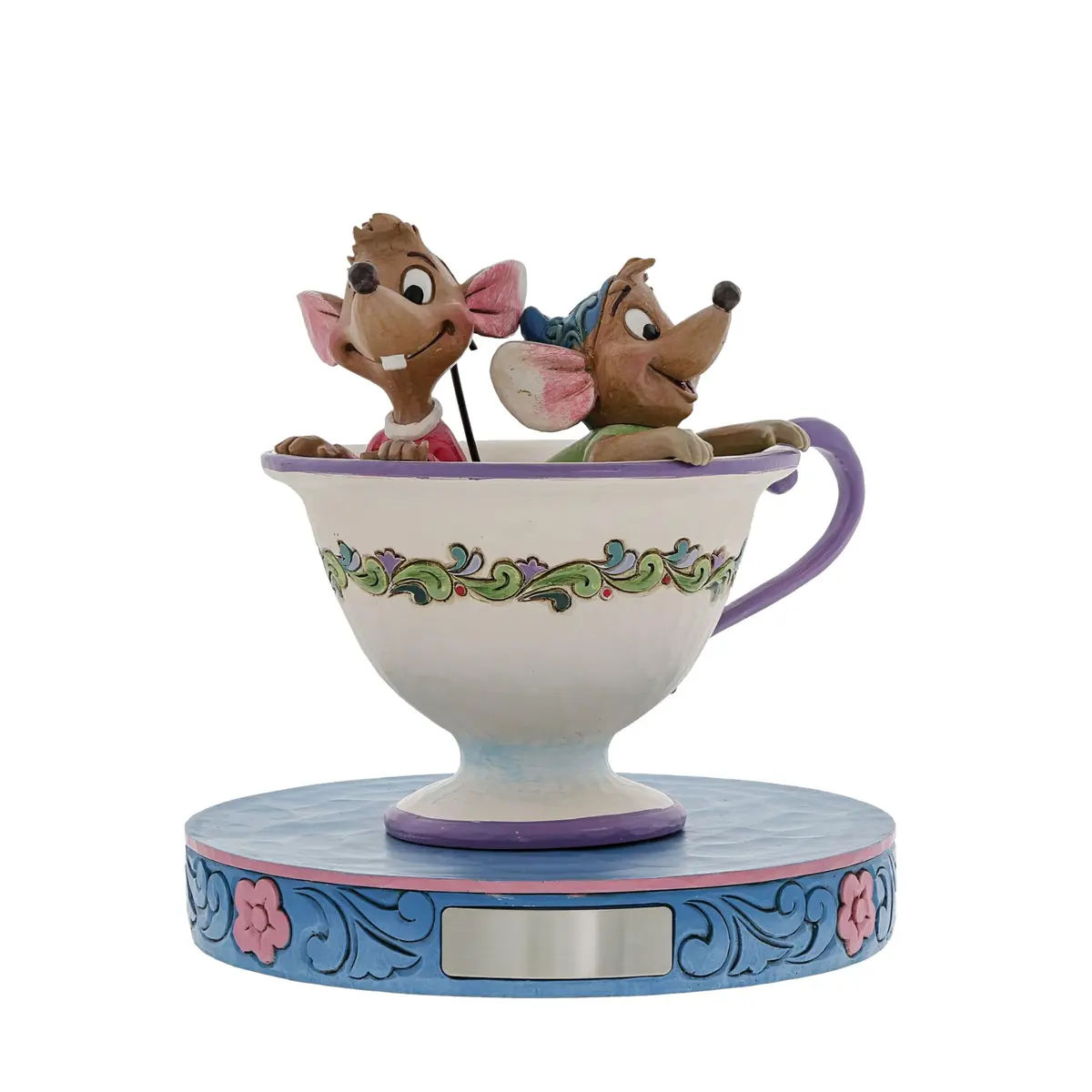 Enesco Disney Traditions Jim Shore Jaq and Gus Teacup Figurine 10.8 cm (4.25 Inch) | Hand-Painted Stone Resin Collectible - main product image