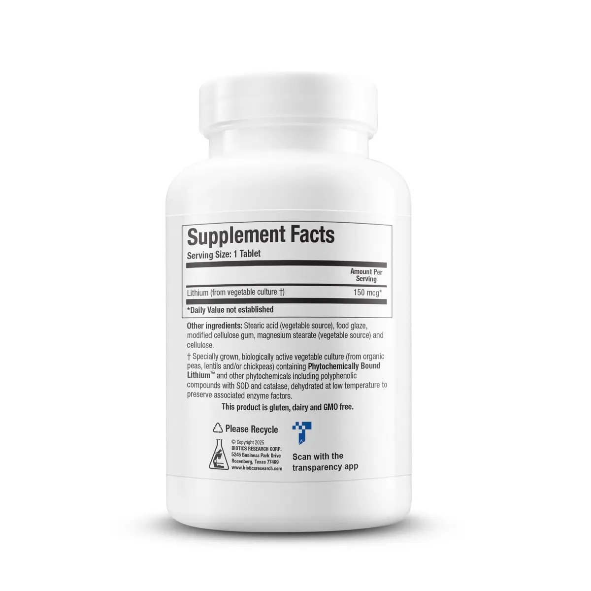 BIOTICS RESEARCH Li Zyme Forte Plant-sourced Lithium Supplement 100 Tablets | Supports Brain & Mood - view 2
