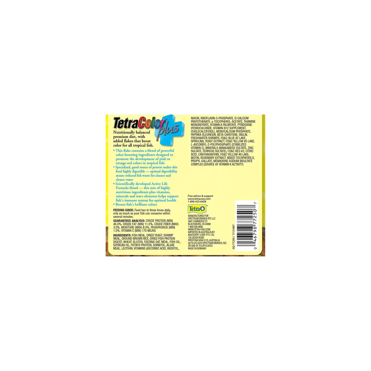 Tetra TetraColor Plus Tropical Fish Food Flakes 2.2 oz | Color-Boosting, Digestible, Balanced Nutrition - view 4