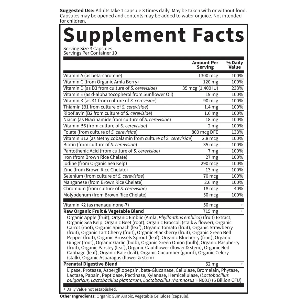 Garden of Life Vitamin Code Raw Prenatal Multivitamin for Women with Iron, Folate, Probiotics & Whole Food Nutrients | Immune & Energy Support - view 5