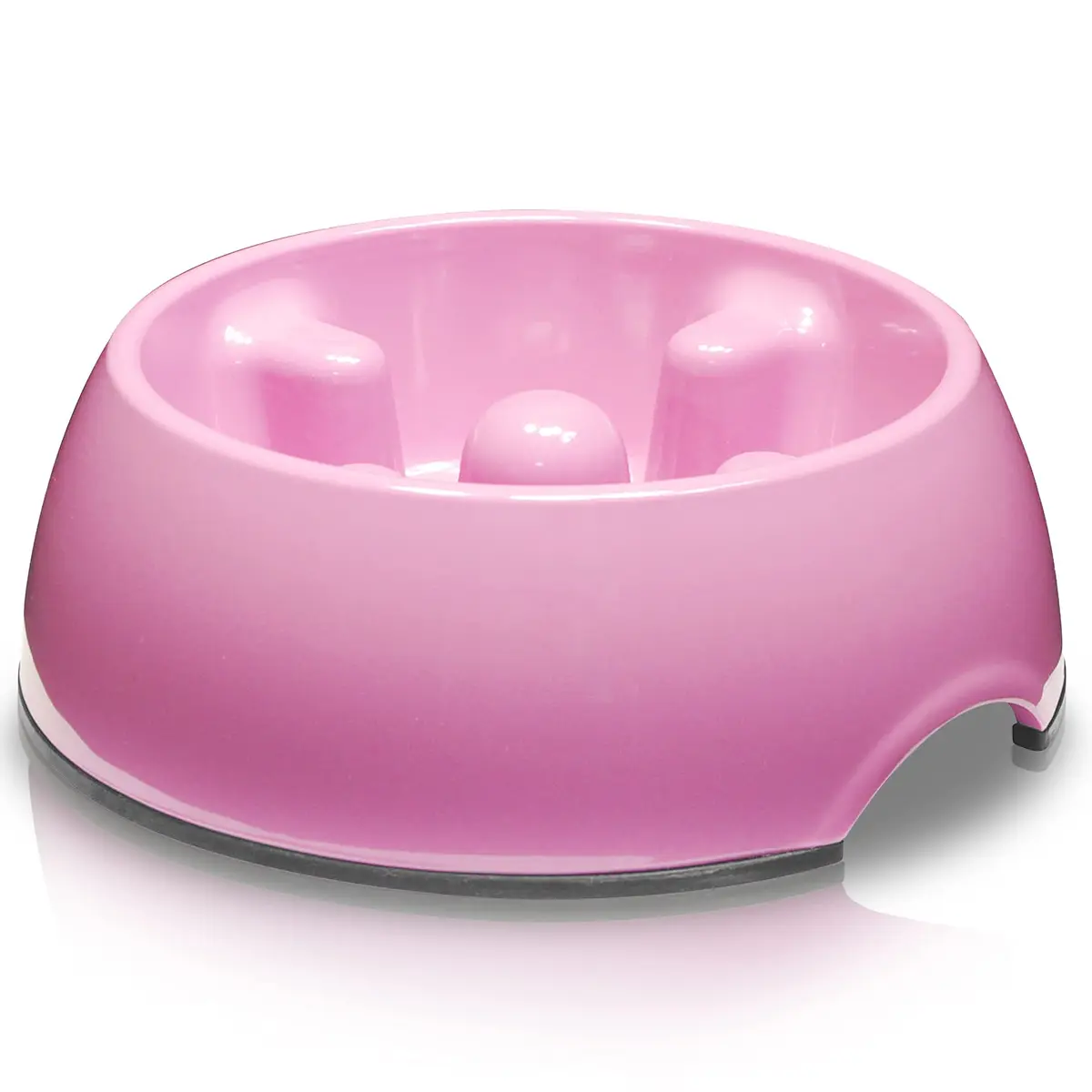 Dogit Dog Bowl Slow Feeder Pink Small | Anti-Gulping Pet Dish for Dogs - main product image