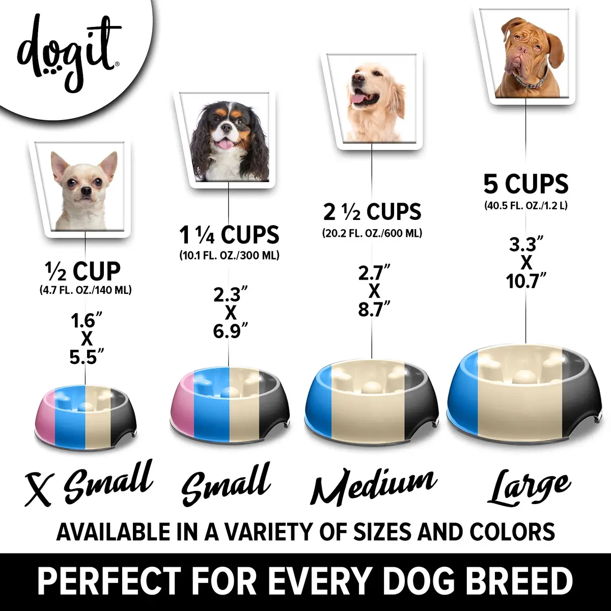 Dogit Dog Bowl Slow Feeder Pink Small | Anti-Gulping Pet Dish for Dogs - view 7