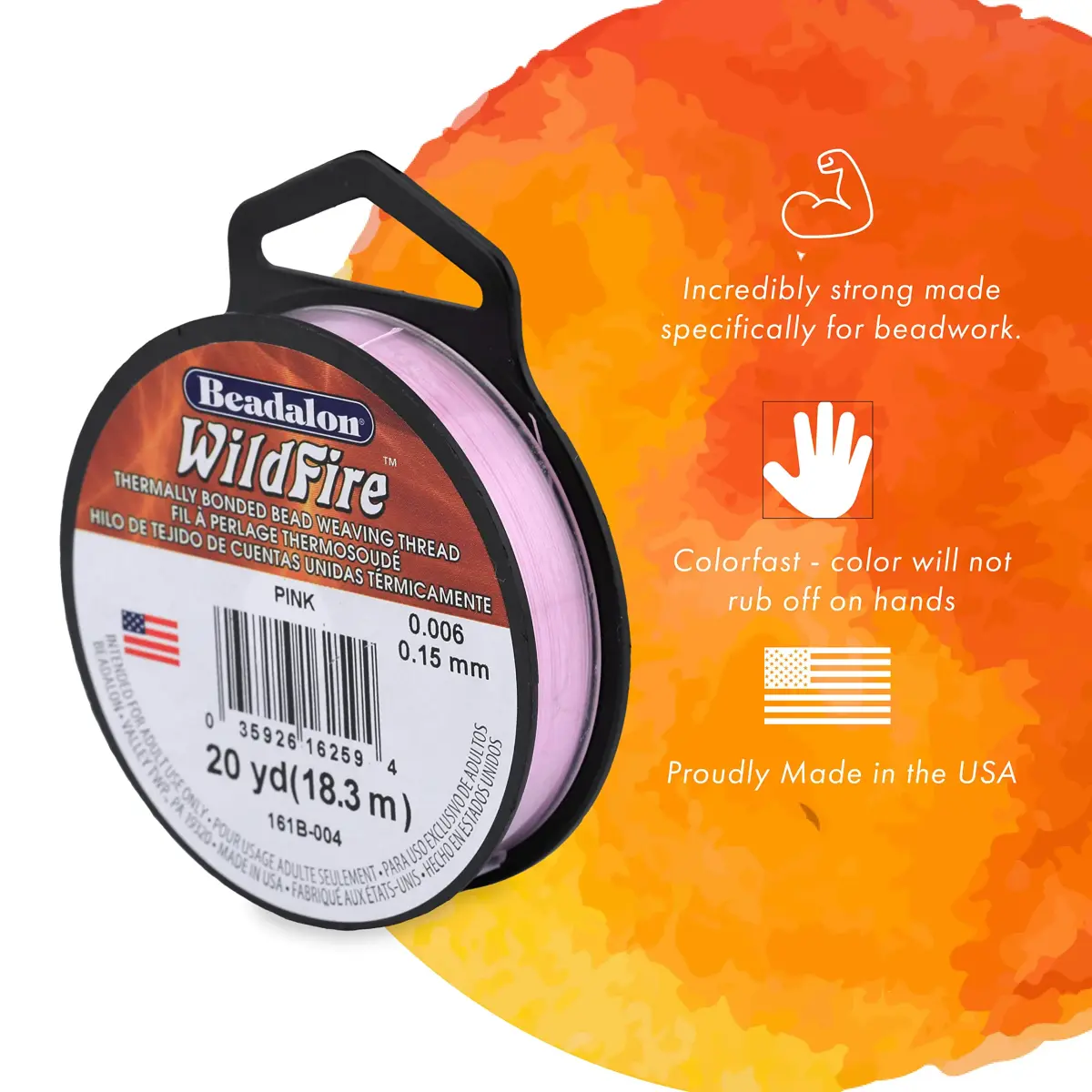 Beadalon Wildfire Stringing Thread .006" (0.15mm) X 50 Yards (45.8m) Black | Strong, Zero-Stretch Beading Cord - view 2