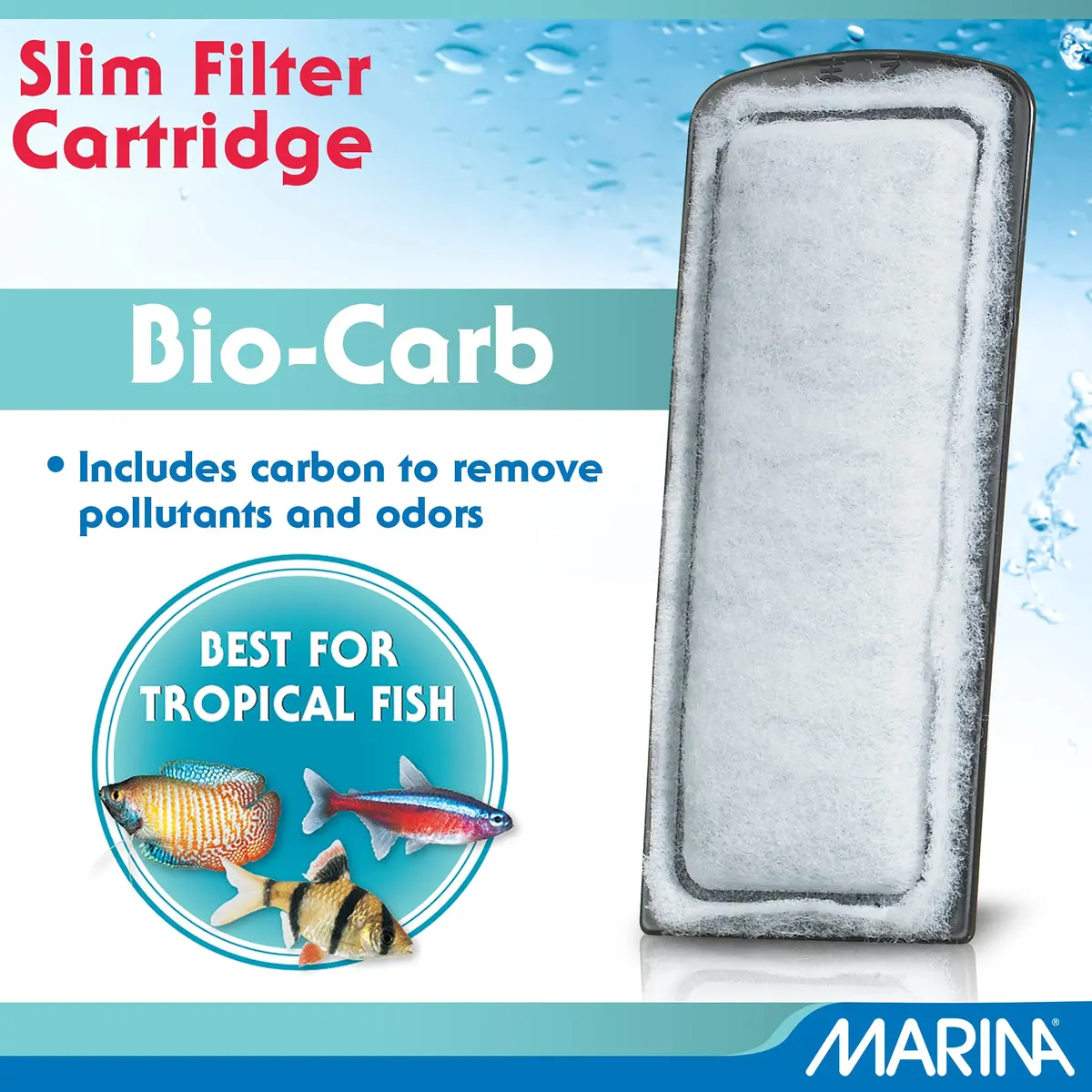 Marina Slim Filter Bio-Carb 3 Pack | Activated Carbon & Ceramitek for Aquarium Water (100-120c) - view 3