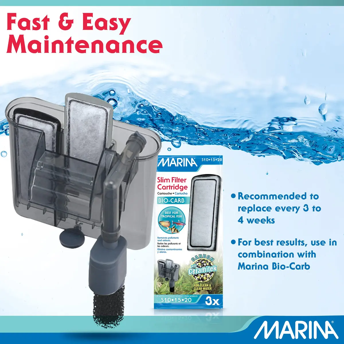 Marina Bio-Clear Ceramic Cartridge 3 Pack | Ideal for Goldfish & Aquarium Filtration - view 5