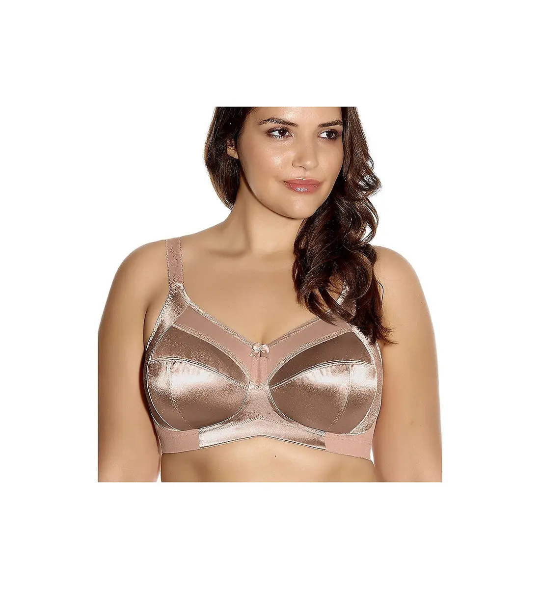 GODDESS Keira Non-Wired Comfort Bra | Soft Cup, Supportive Fit, Sheer Top, Fawn, 36DDD - main product image
