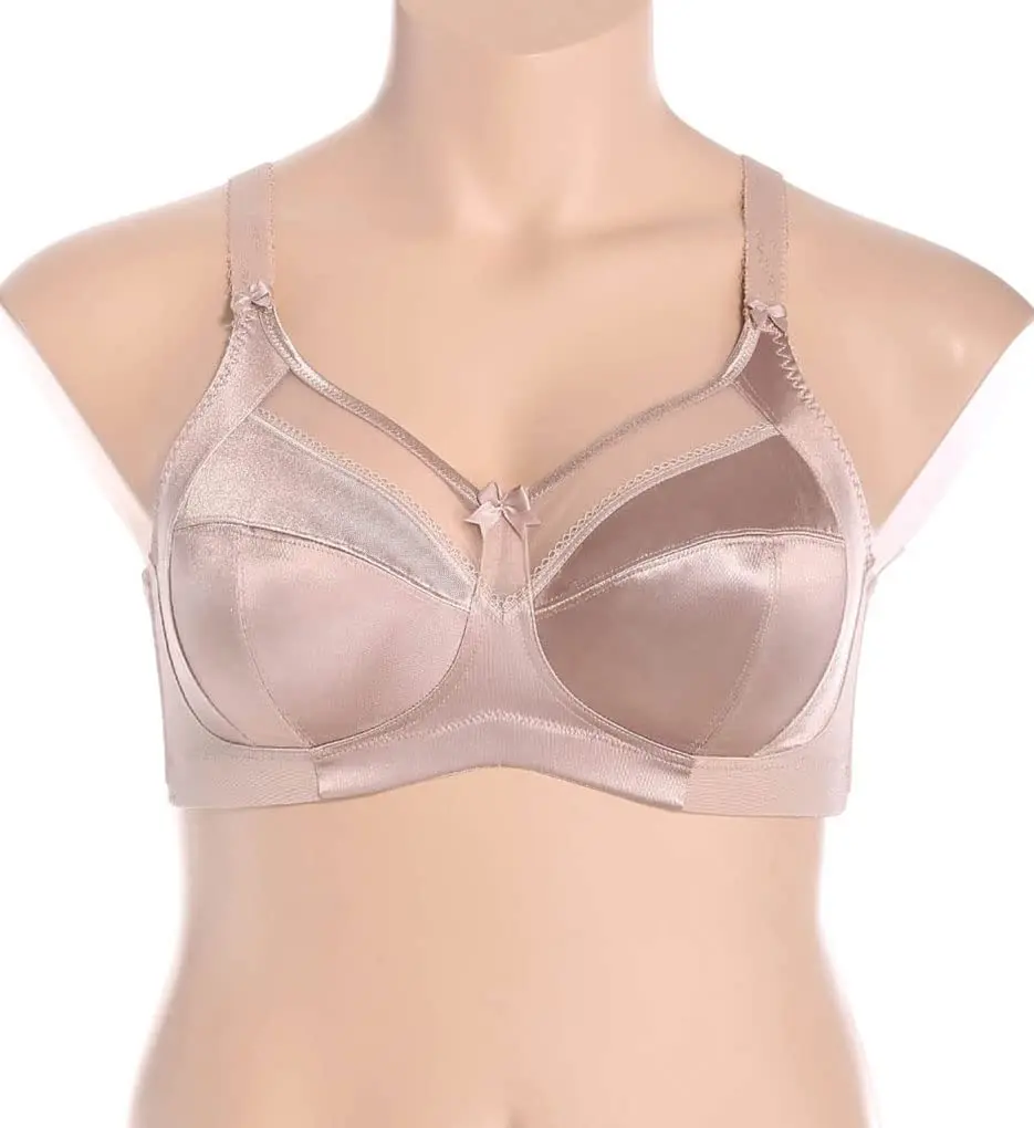 GODDESS Keira Non-Wired Comfort Bra | Soft Cup, Supportive Fit, Sheer Top, Fawn, 36DDD - view 3