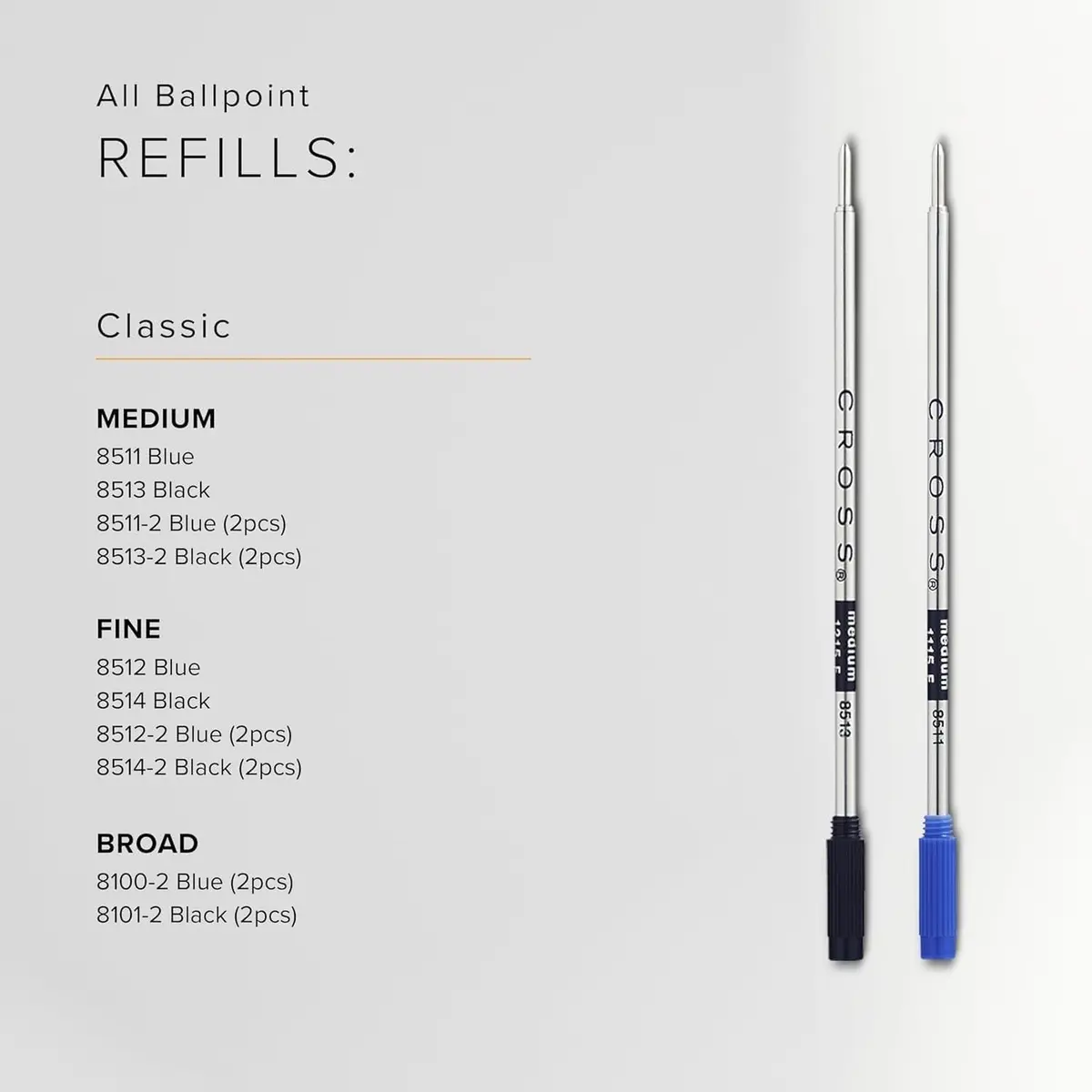 Cross Mini Ballpoint Pen Refill Black Medium Point | Precise, Fade-Resistant, Heirloom Quality - view 7