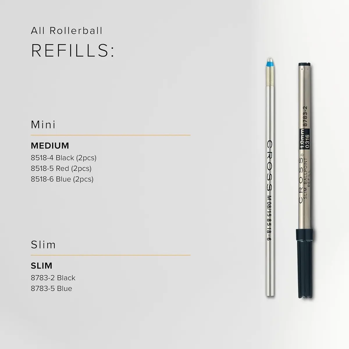 Cross Mini Ballpoint Pen Refill Black Medium Point | Precise, Fade-Resistant, Heirloom Quality - view 8