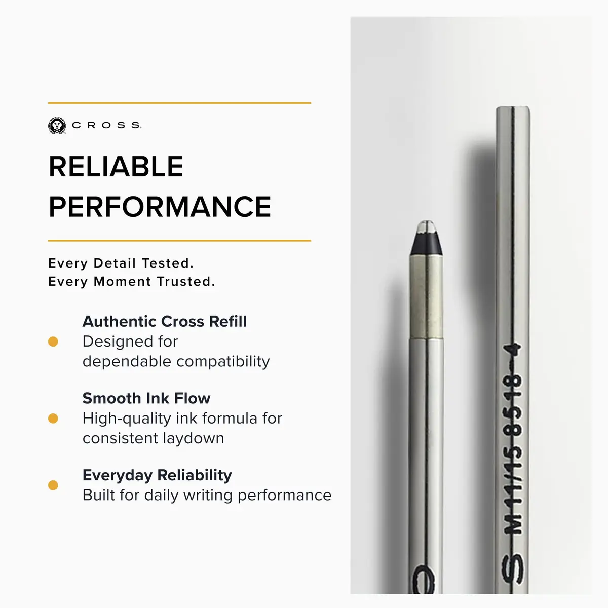 Cross Mini Ballpoint Pen Refill Black Medium Point | Precise, Fade-Resistant, Heirloom Quality - view 4