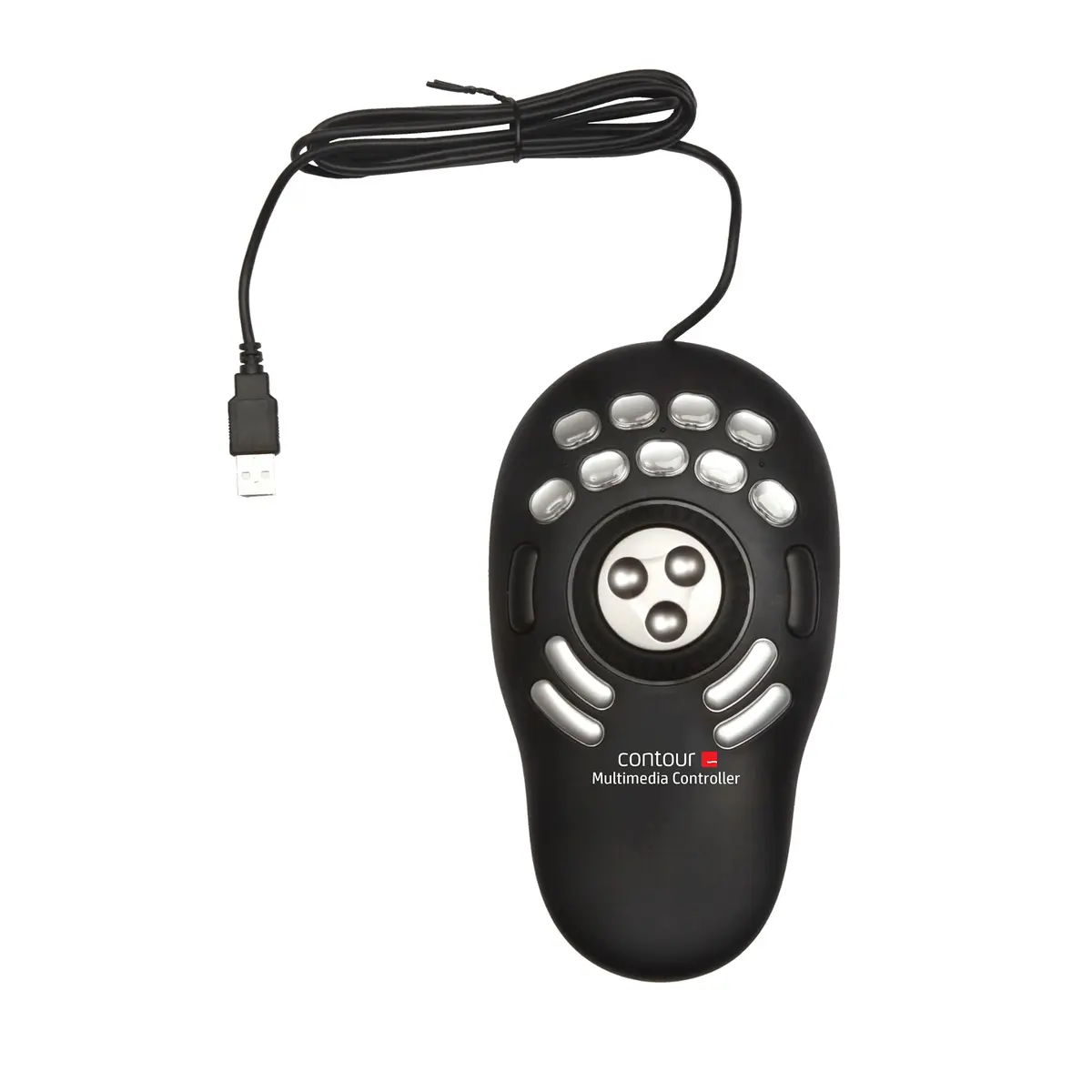 Contour ShuttlePRO v2 Multimedia Controller with Jog Wheel & 15 Programmable Buttons | Black, 13.1cm (5.16in) x 24.5cm (9.65in) x 5.2cm (2.05in) - main product image