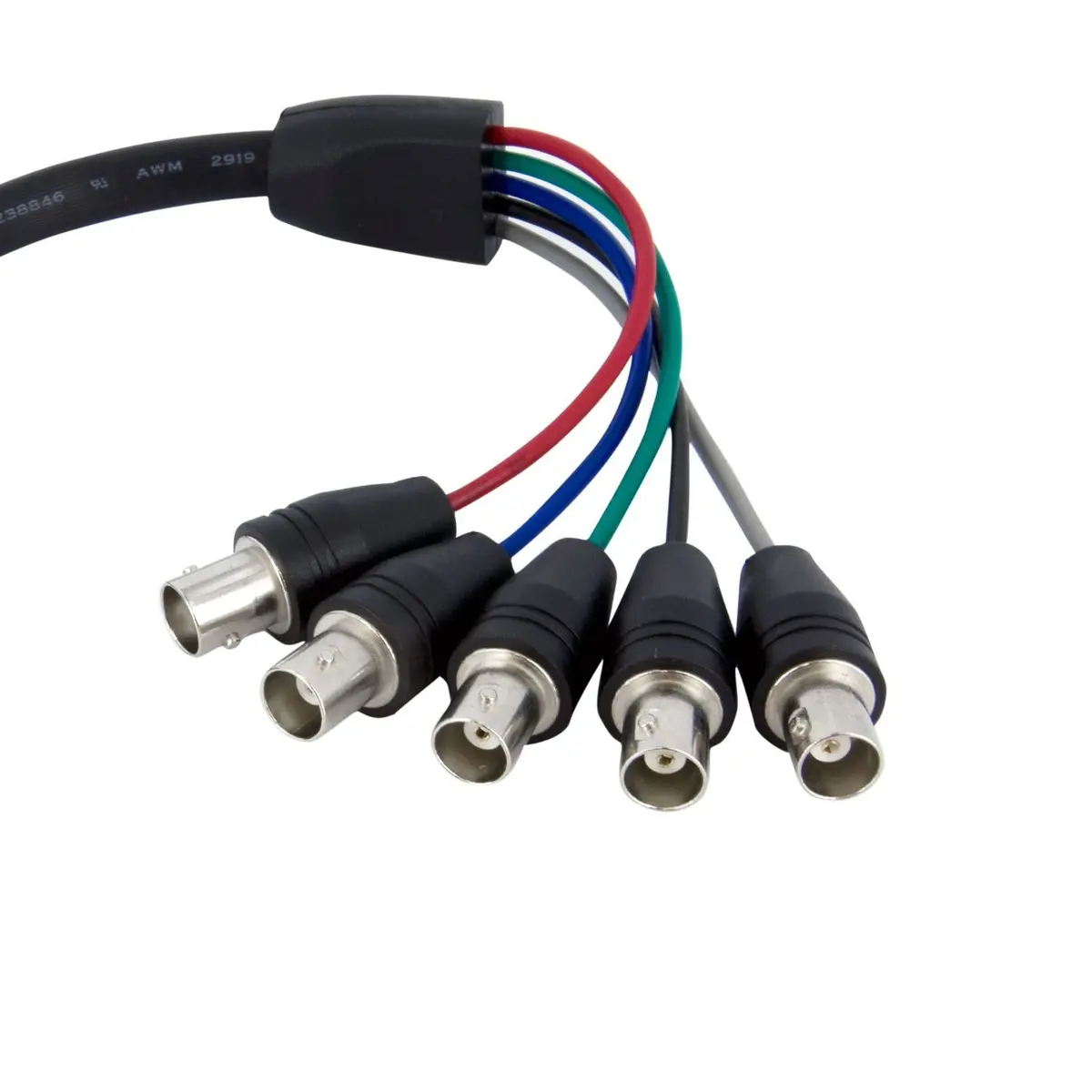 StarTech.com 1 ft (0.3 m) VGA to BNC Cable - HD15 VGA to 5 BNC Male/Female - Black - main product image