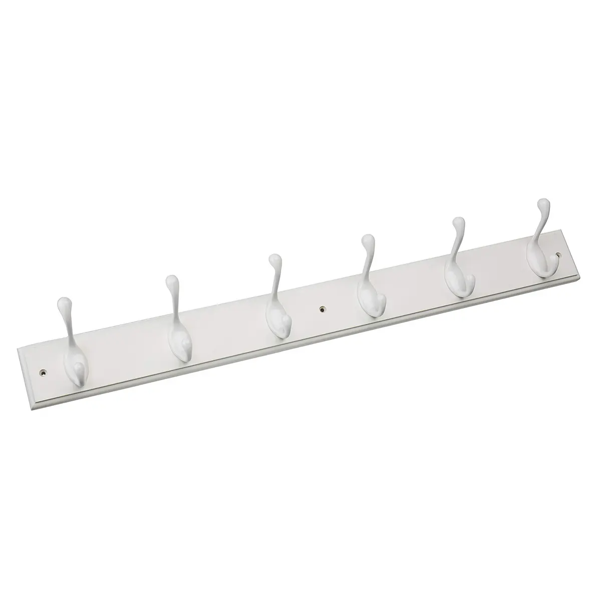 Franklin Brass Heavy Duty Coat Rack 27" Wall Mount Pure White with 6 Hooks | Versatile Home Organizer - main product image
