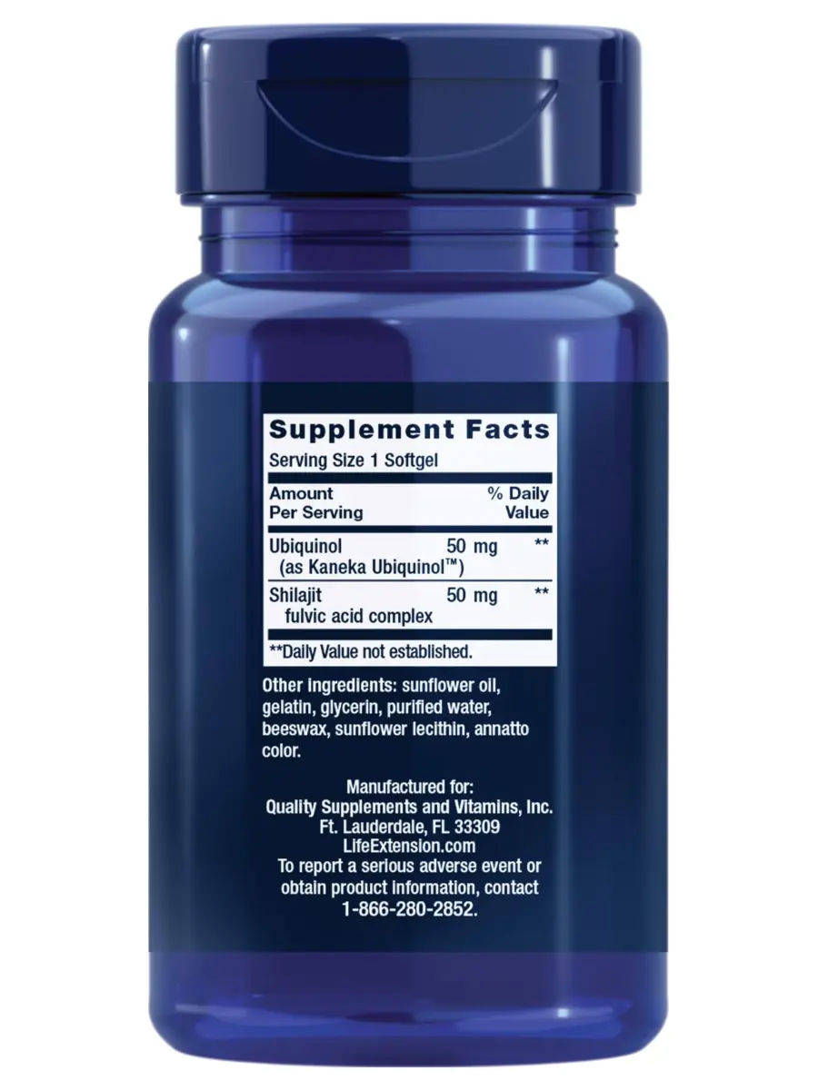 Life Extension Super Ubiquinol CoQ10 50 mg (30 Count) | Supports Heart Health & Energy with Shilajit - view 2