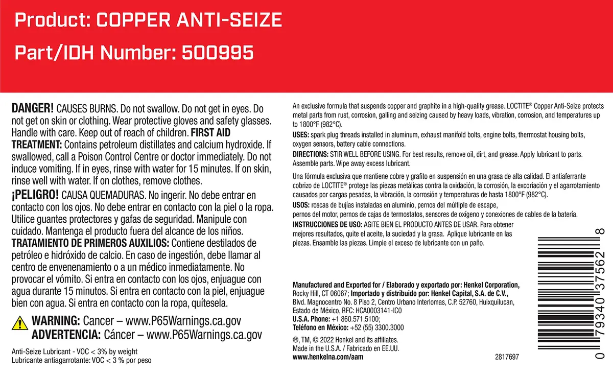 Loctite Copper Anti-Seize Lubricant 1lb | High-Temp Metal Protection & Electrical Conductivity - view 2