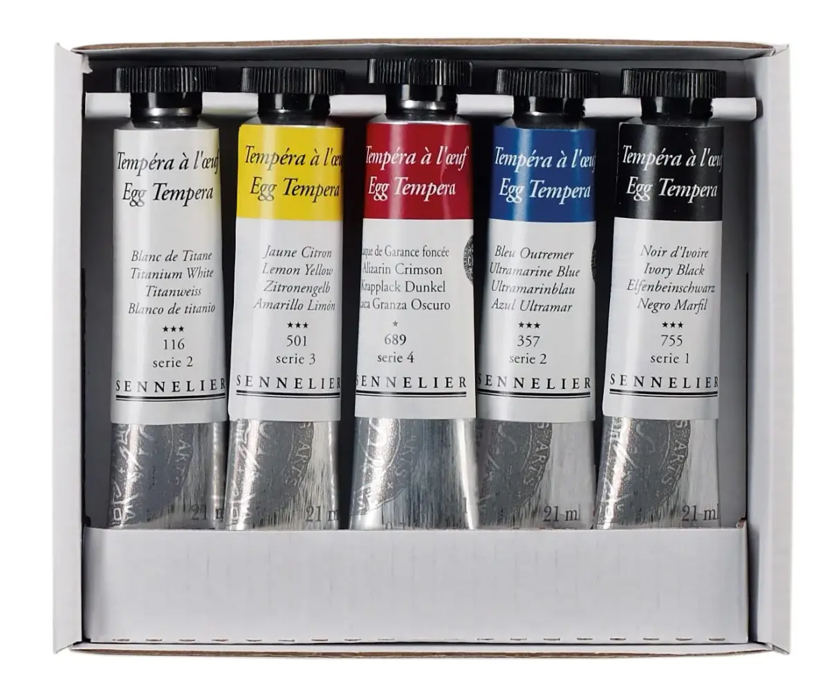 Sennelier Egg Tempera Paint Set Assorted Colors 21ml Tubes | Traditional Renaissance Formulation - view 2