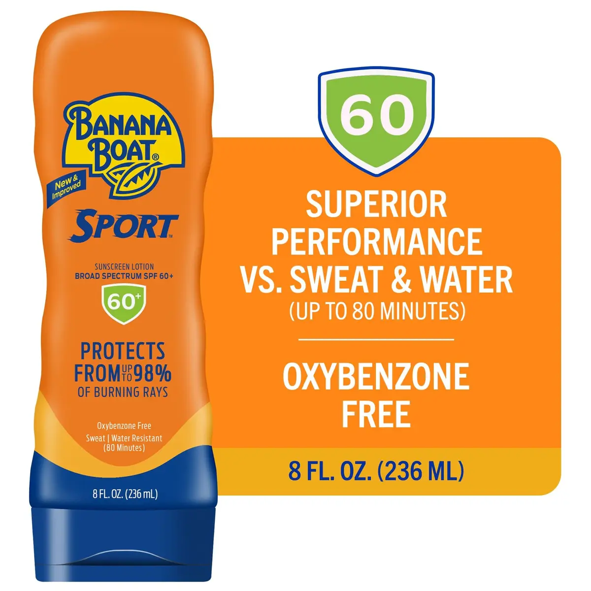 Banana Boat Sport SPF 50 Sunscreen Lotion, 8 Fl Oz | Water & Sweat Resistant Sunblock - view 2