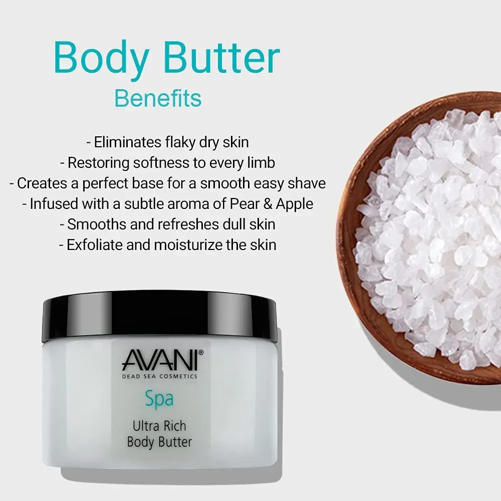 Avani Ultra Rich Body Butter Pear/Apple Fragrance 250ml (8.5 Fl Oz) | Dead Sea Minerals & Shea Butter for All Skin Types - view 6