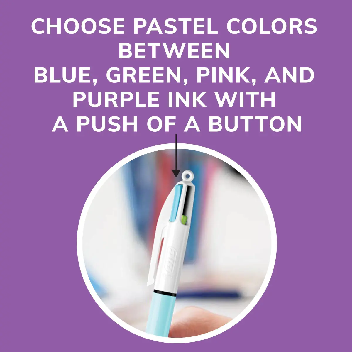 BIC 4 Color Fashion Retractable Ballpoint Pens, Assorted Ink, 2-Count | Smooth Writing for Students & Professionals - view 5