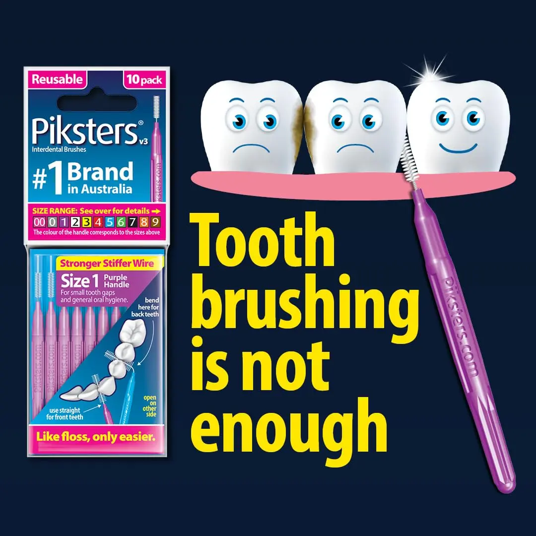 Piksters Interdental Brush Size 4 Red 10 Pack | Bristles Clean Between Teeth Effectively - view 8