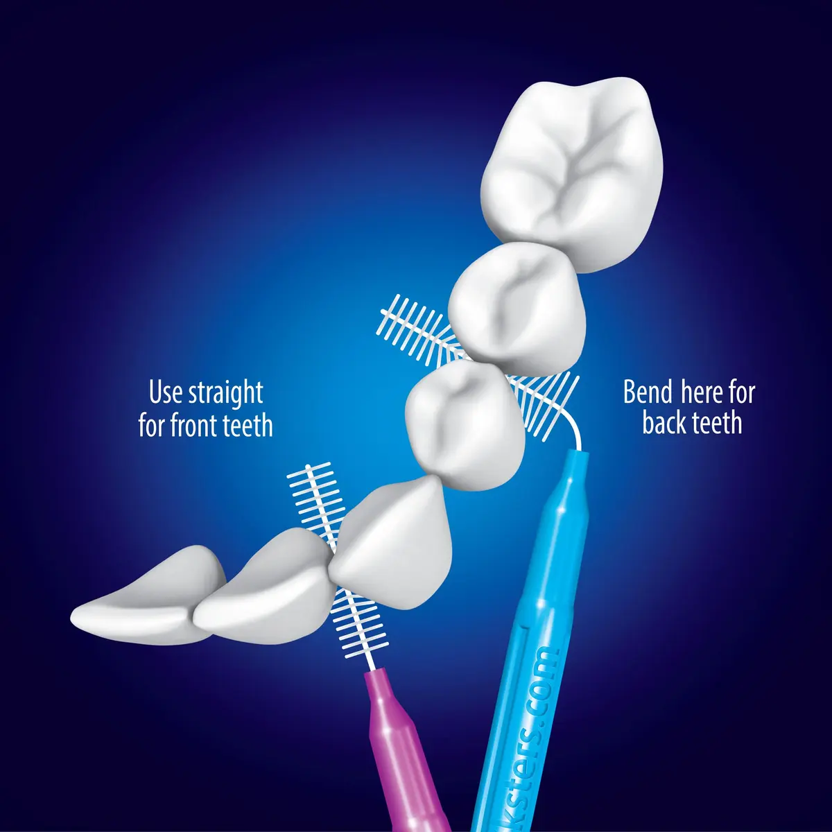 Piksters Interdental Brush Size 4 Red 10 Pack | Bristles Clean Between Teeth Effectively - view 3