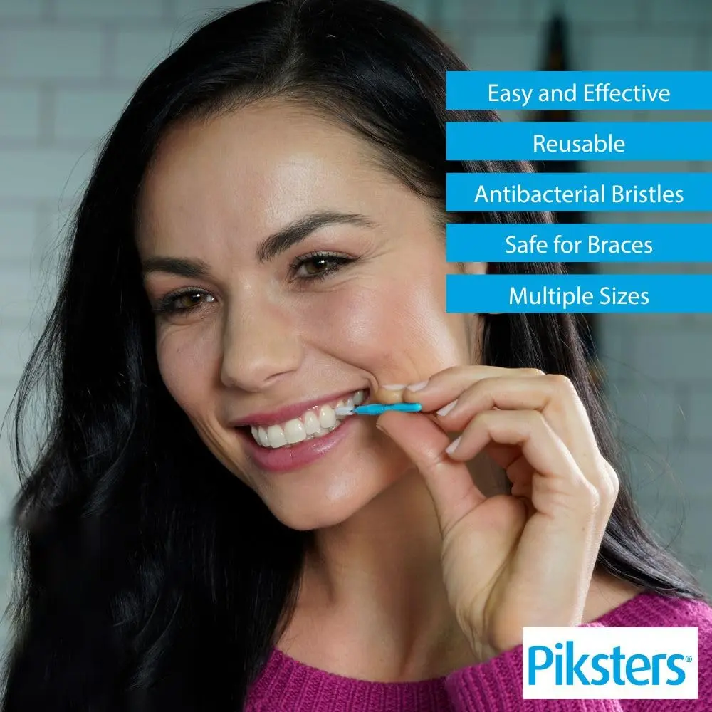 Piksters Interdental Brush Size 2 White 10 Pack | Reusable Plastic-Coated Wire for Daily Oral Hygiene - view 2