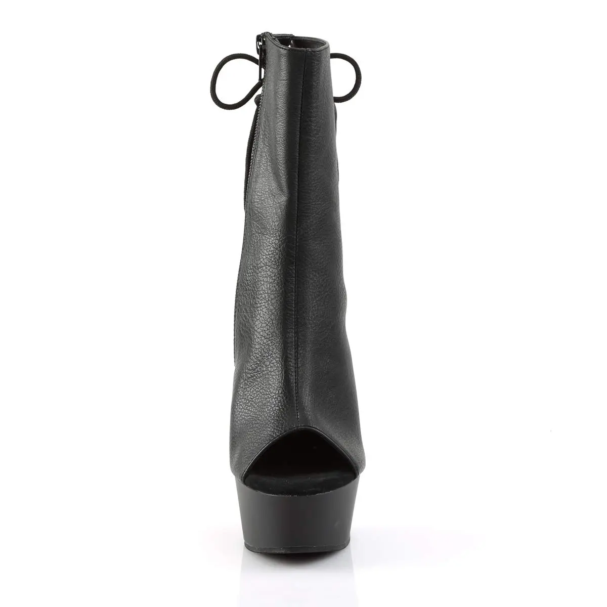 Pleaser Delight-1018 Boot, Black Polyurethane, Size 10 M US | 6" Heel & 1¾" Platform for Edgy Style - view 2