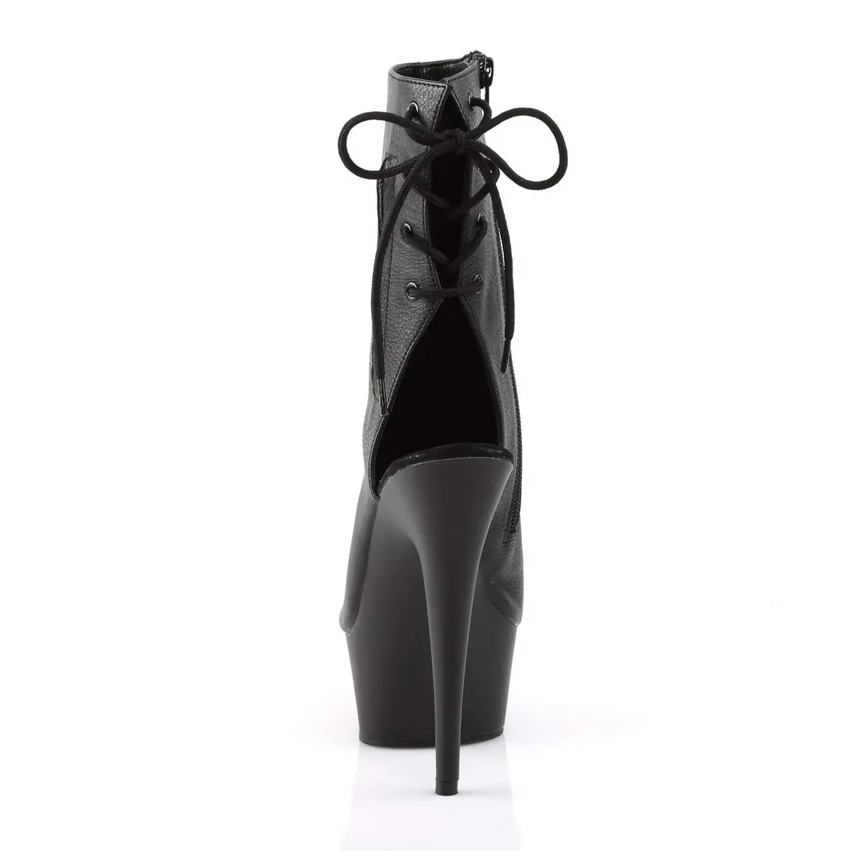 Pleaser Delight-1018 Boot, Black Polyurethane, Size 10 M US | 6" Heel & 1¾" Platform for Edgy Style - view 4