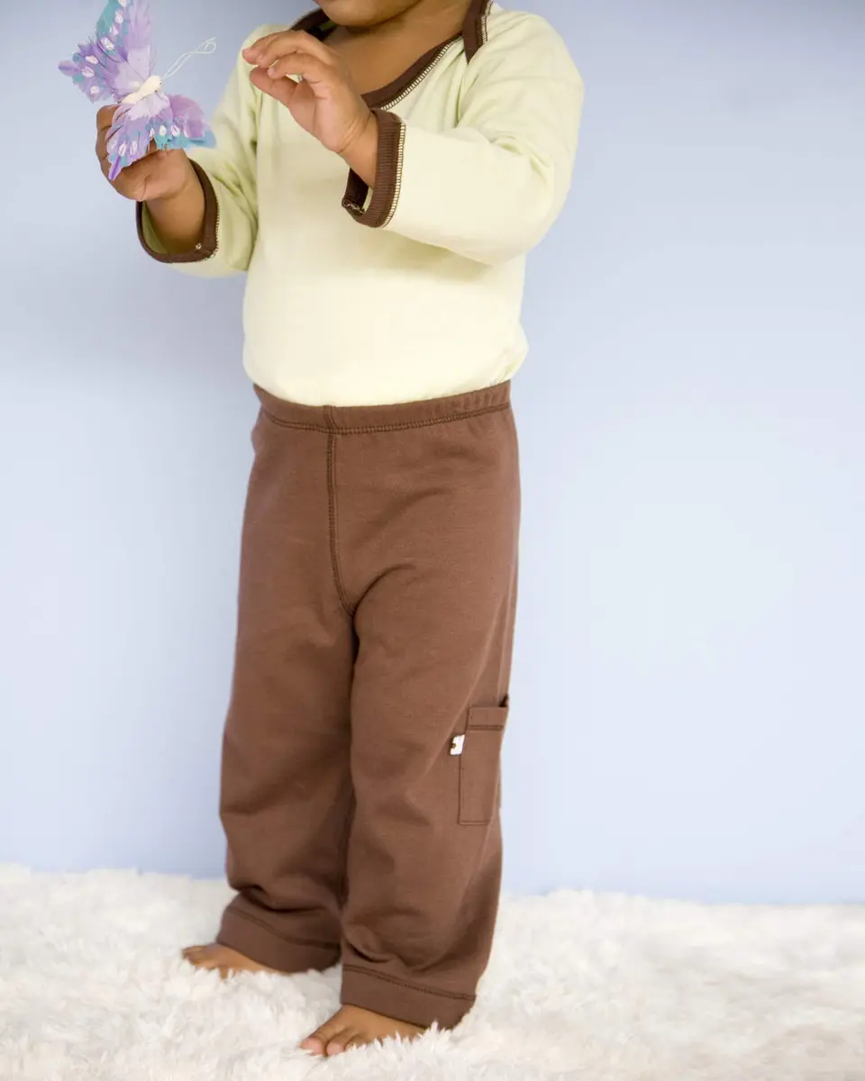 Babysoy Baby Girls' Soft Cozy Pants - Eggplant - 3-6 Months | Ultra-Soft, Recycled Fabric for Sensitive Skin - view 5