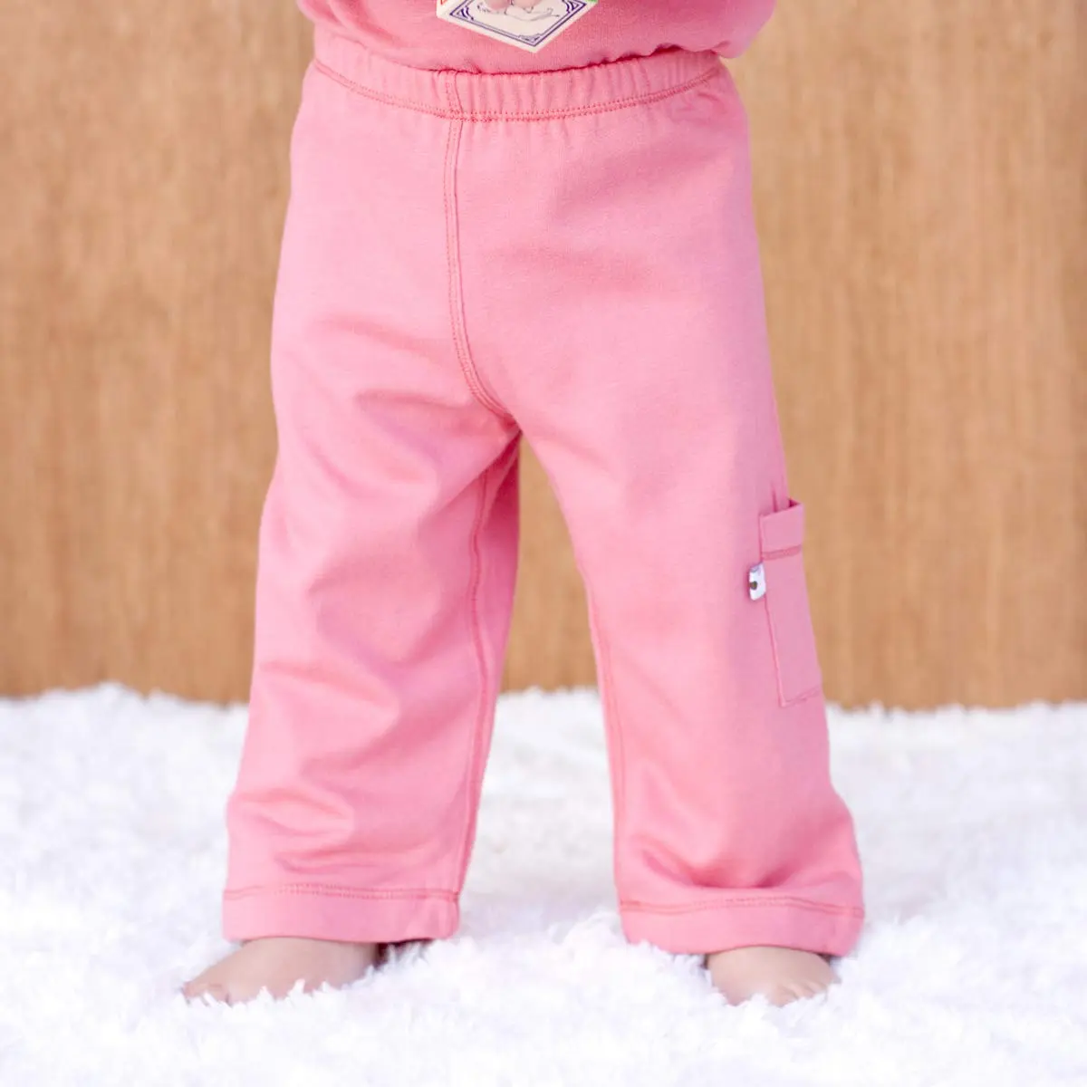 Babysoy Baby Girls' Soft Cozy Pants - Eggplant - 3-6 Months | Ultra-Soft, Recycled Fabric for Sensitive Skin - view 4