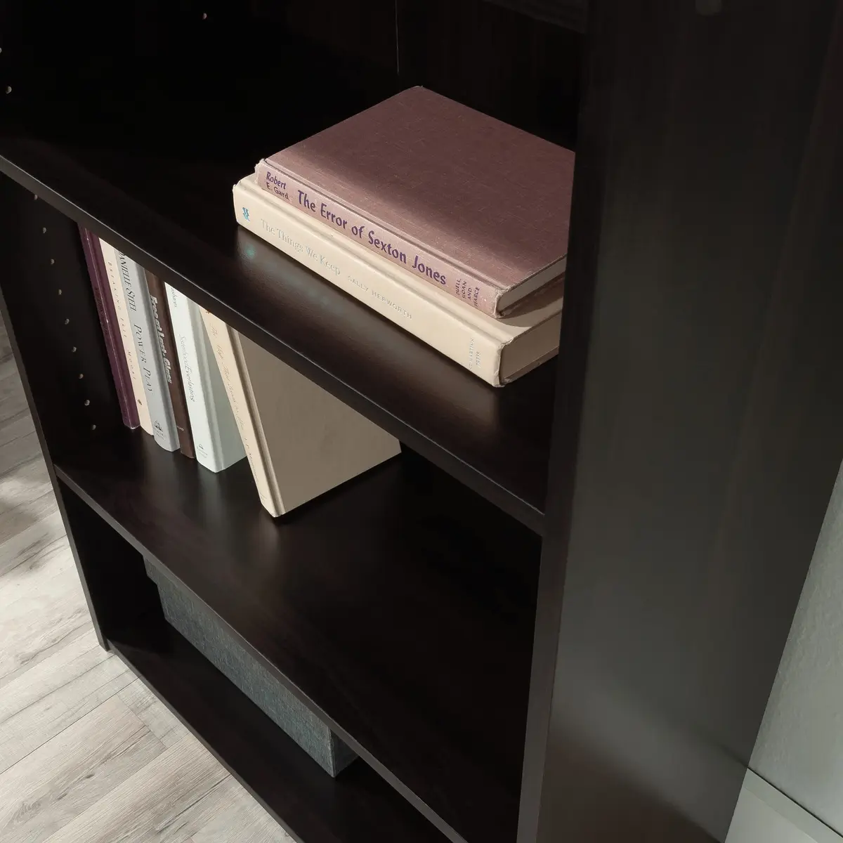 Sauder Beginnings 3-Shelf Bookcase in Med Wood Finish | Adjustable Shelves & Stylish Design - view 5