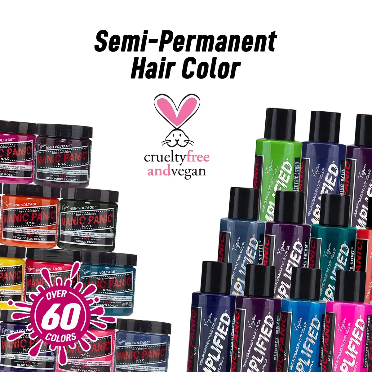 MANIC PANIC Classic Shocking Blue Semi Permanent Hair Color 4oz | Vibrant, Long-Lasting Blue for Women & Men - view 7