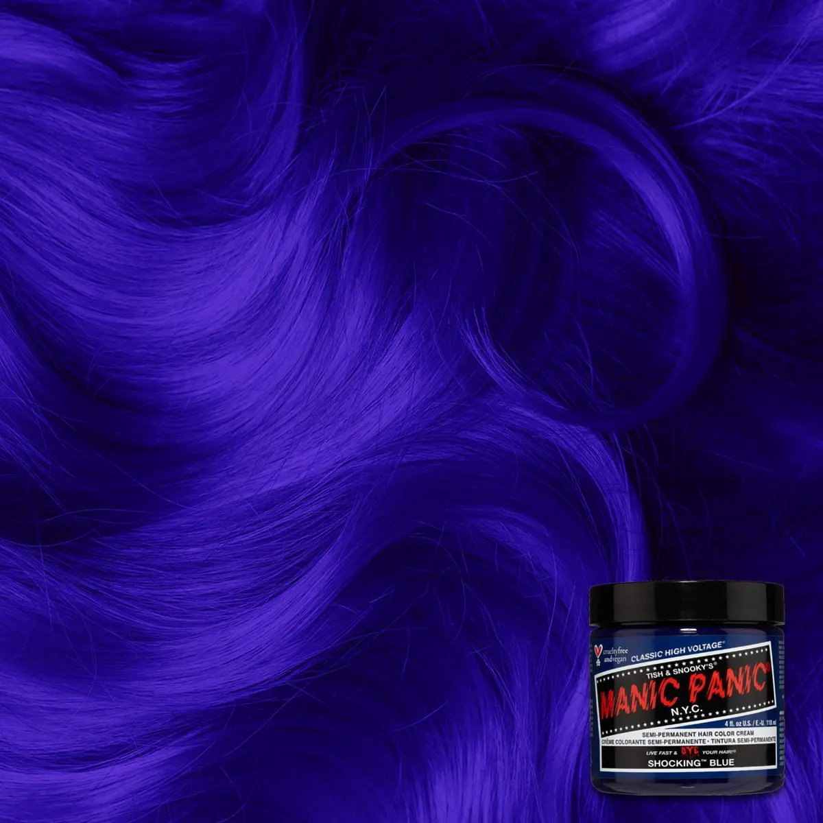 MANIC PANIC Classic Shocking Blue Semi Permanent Hair Color 4oz | Vibrant, Long-Lasting Blue for Women & Men - view 3