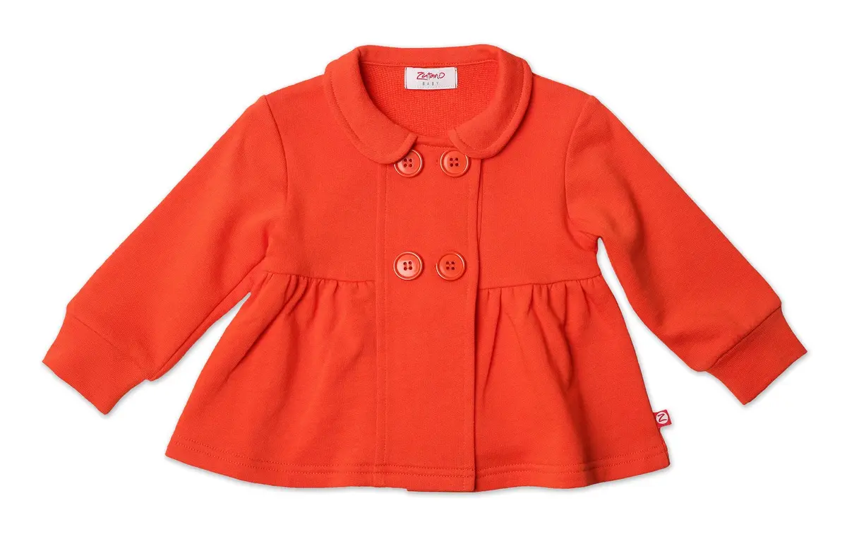 Zutano Terry Bodice Jacket, Mandarin, 12 Months | Lightweight & Warm Year-Round - main product image