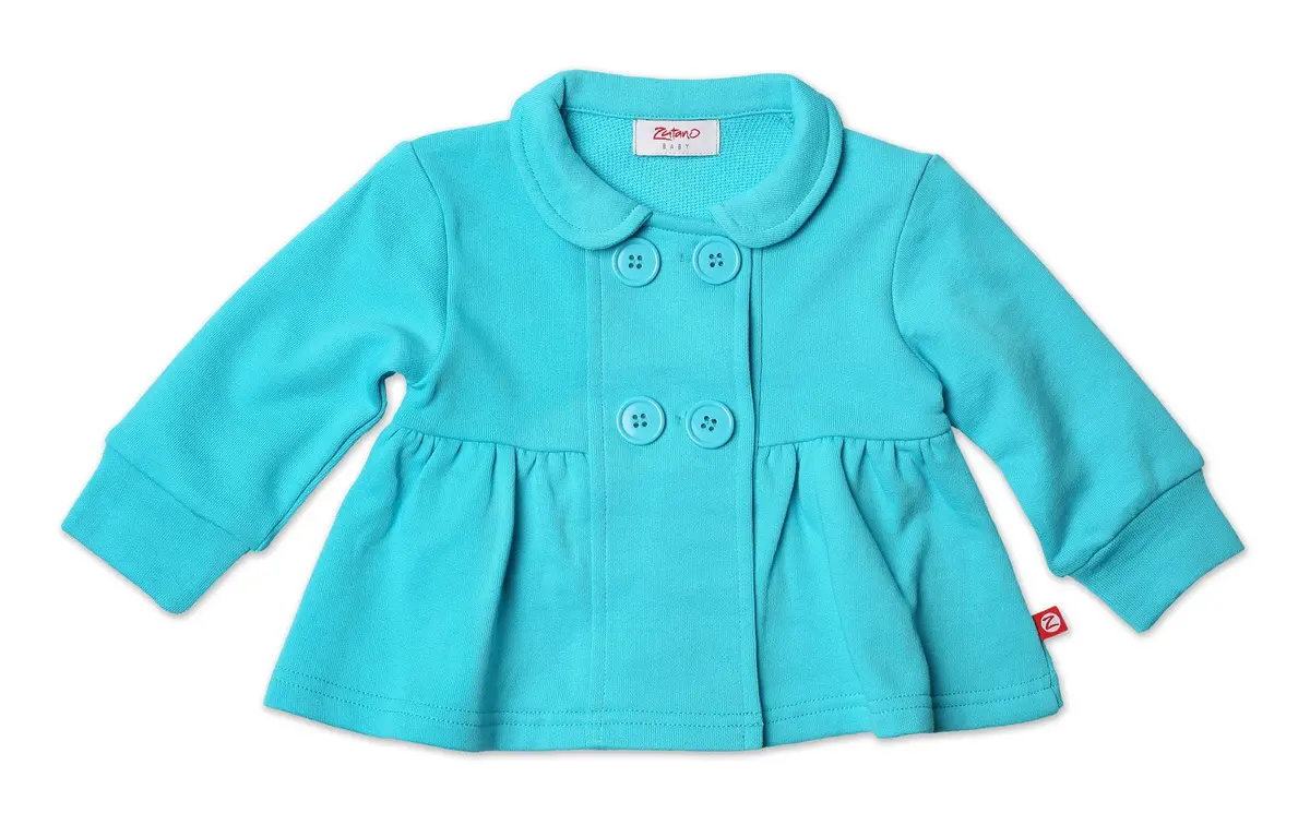 Zutano Terry Bodice Jacket, Pool, 18 Months | Lightweight & Warm Year-Round - main product image