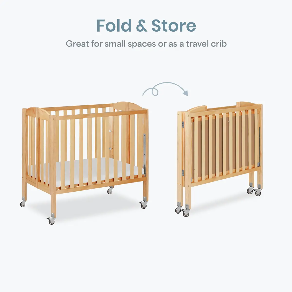 Dream On Me 3-in-1 Portable Folding Crib in Natural | Safe, Stylish & GREENGUARD Gold Certified - view 4