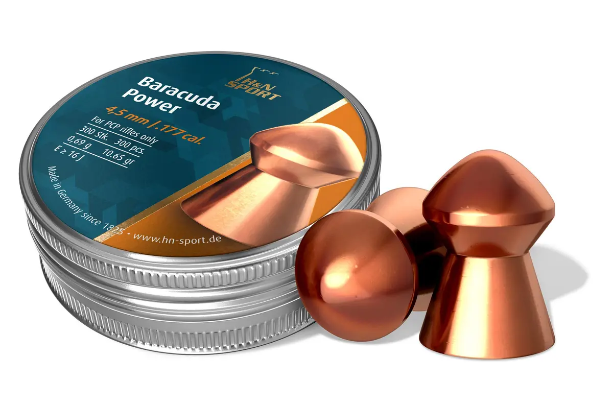 H&N Sport Baracuda Power Domed Airgun Pellets .177 Caliber 10.65 Grains | Heavyweight for Hunting & Target - main product image
