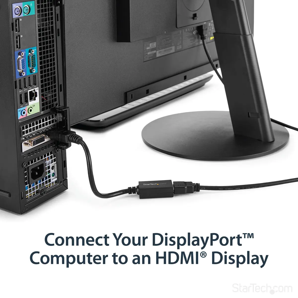 StarTech.com DisplayPort to HDMI Adapter Converter 21cm (8in) Cable | Passive DP++ to HDMI Dongle for 1080p Video - view 2
