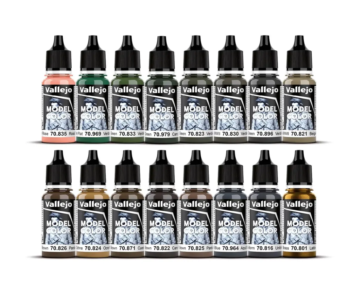 Vallejo German Camouflage WWII Acrylic Paint Set | Model Color | High Pigmentation Colors | 16 Bottles x 18 ml - view 5
