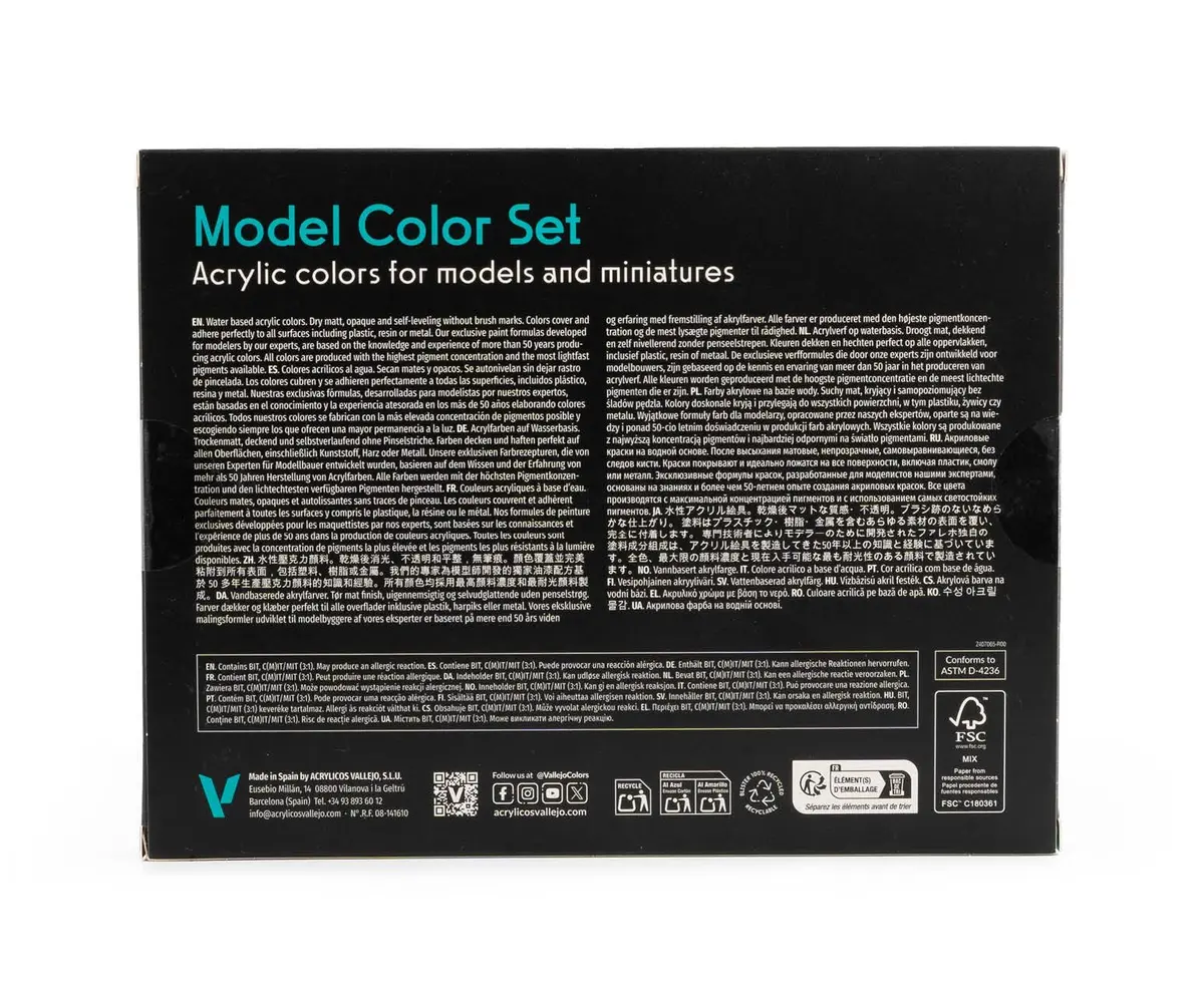 Vallejo German Camouflage WWII Acrylic Paint Set | Model Color | High Pigmentation Colors | 16 Bottles x 18 ml - view 2