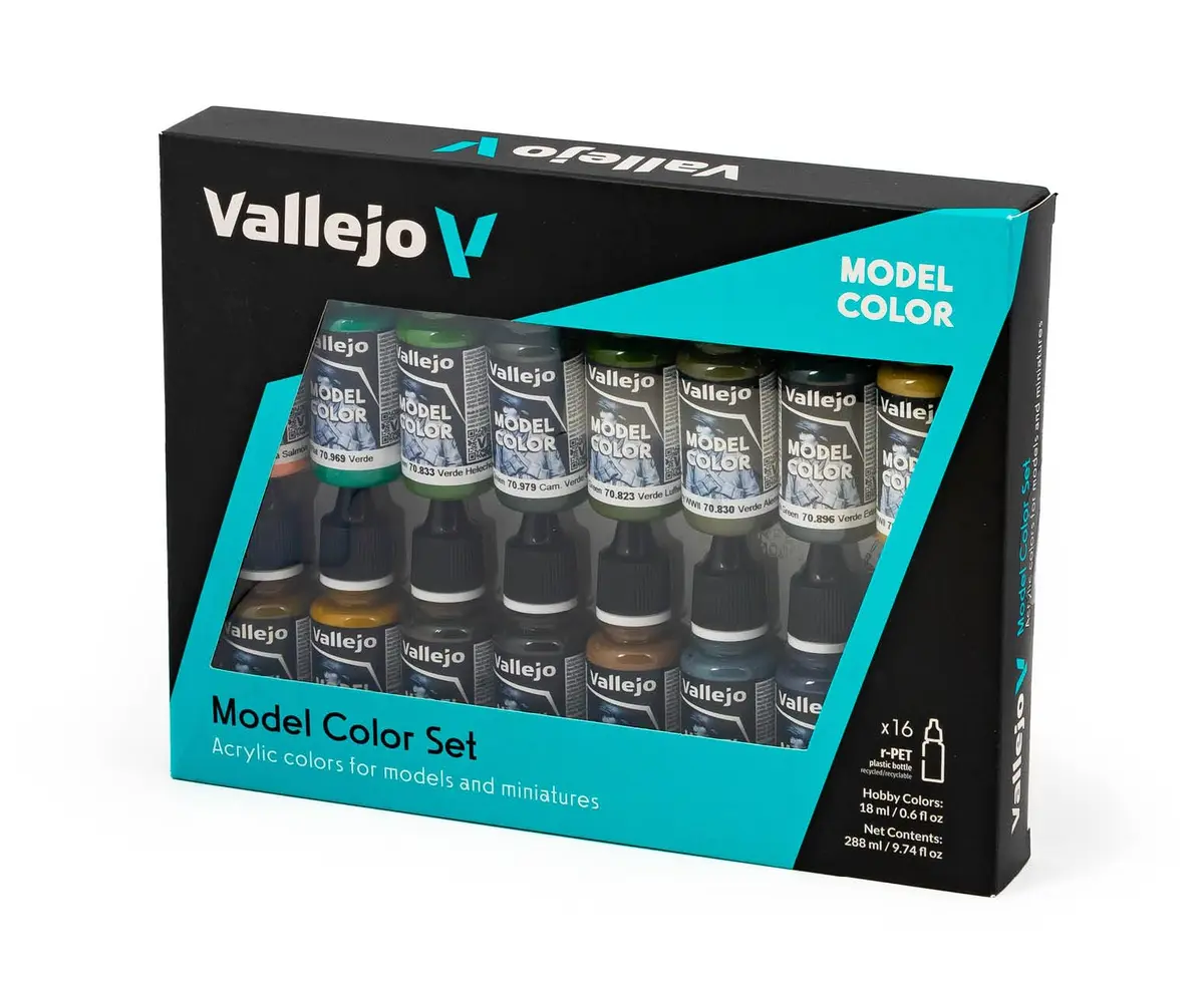 Vallejo German Camouflage WWII Acrylic Paint Set | Model Color | High Pigmentation Colors | 16 Bottles x 18 ml - view 3