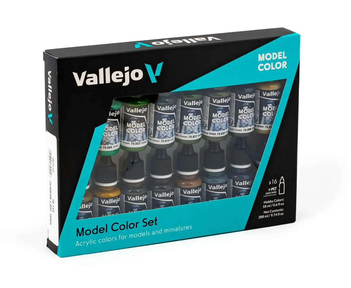 Vallejo German Camouflage WWII Acrylic Paint Set | Model Color | High Pigmentation Colors | 16 Bottles x 18 ml - view 4
