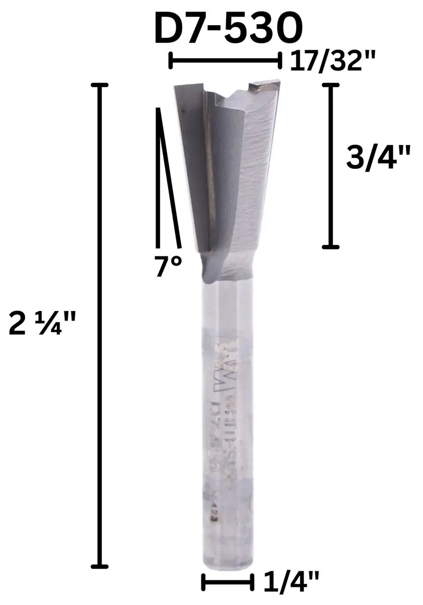 Whiteside Router Bits D7-530 Dovetail Bit 17.46 mm (0.6875 in) Cutting Diameter | Carbide-Tipped for Woodworking - view 2
