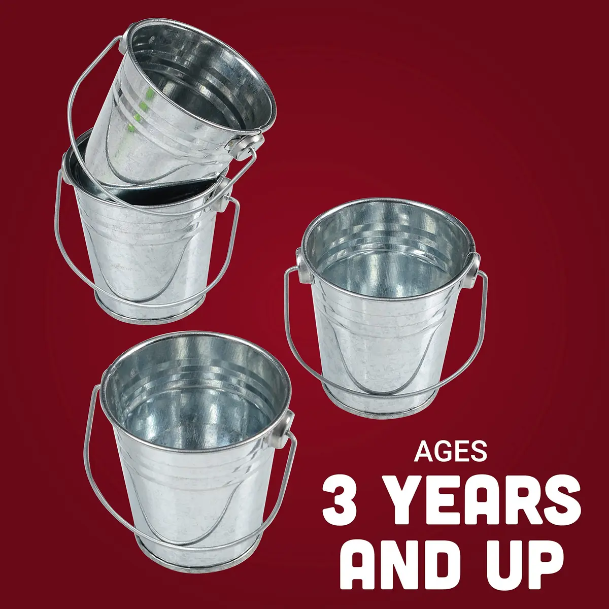 U. S. Toy Mini Metal Buckets Pack of 12 | Kids & Party Use, 2.5” Small Handle Buckets - view 6