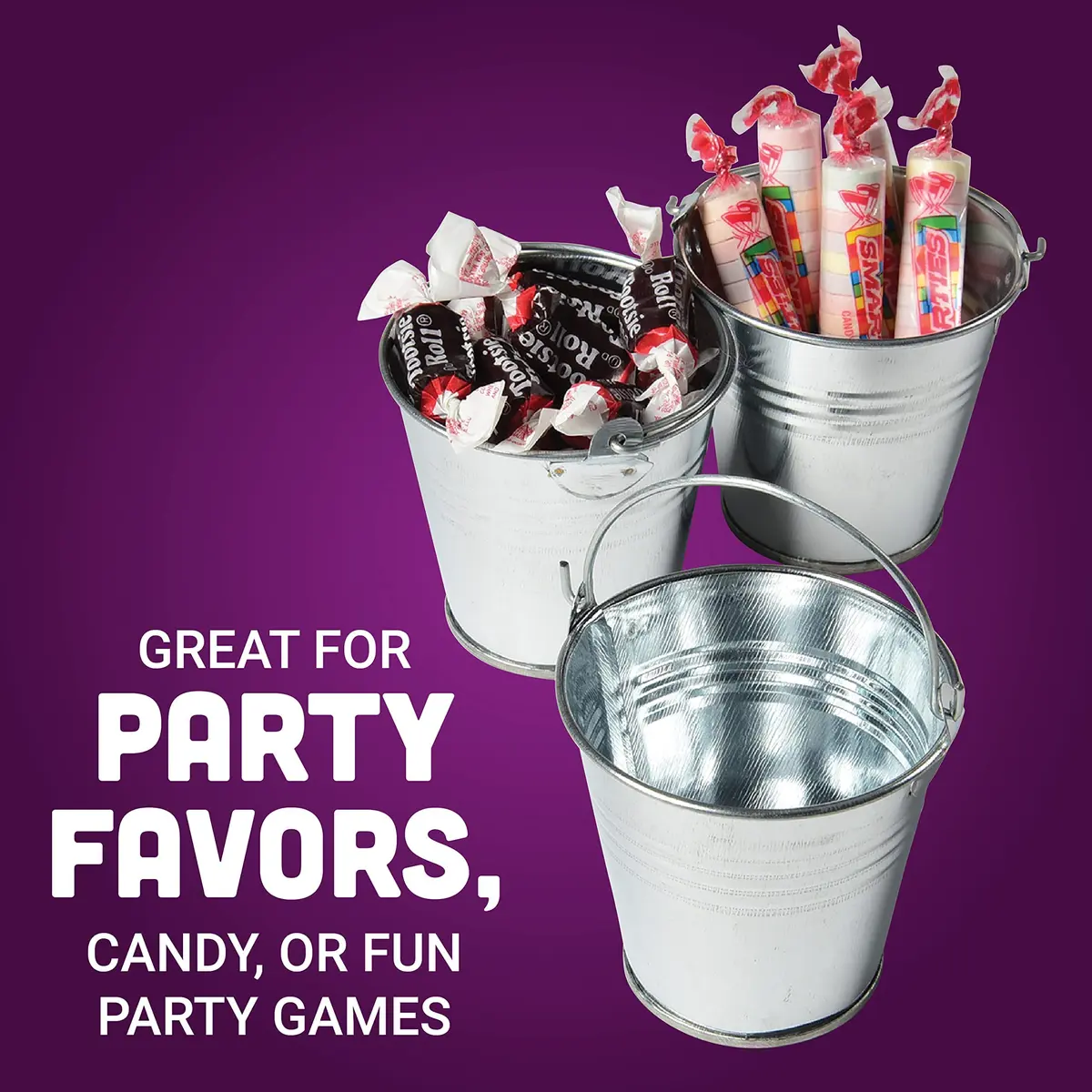U. S. Toy Mini Metal Buckets Pack of 12 | Kids & Party Use, 2.5” Small Handle Buckets - view 4