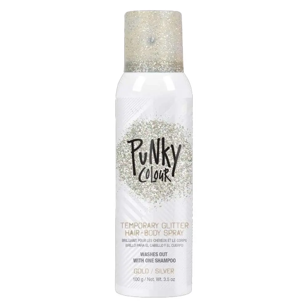 Jerome Russell Punky Colour Glitter Spray Gold/Silver | Shimmery Hair & Body Glitter, 3.5 oz - main product image