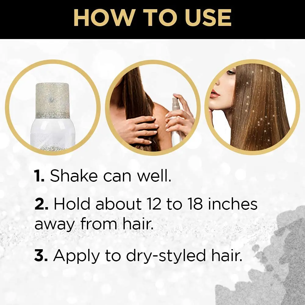 Jerome Russell Punky Colour Glitter Spray Gold/Silver | Shimmery Hair & Body Glitter, 3.5 oz - view 6