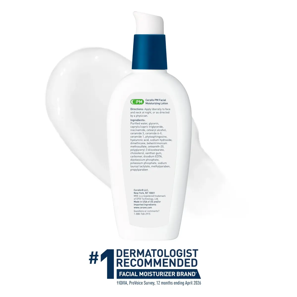 CeraVe PM Facial Moisturizing Lotion, 89ml (3 Fl Oz) | Dermatologist-Developed Night Cream for All Skin Types - view 9